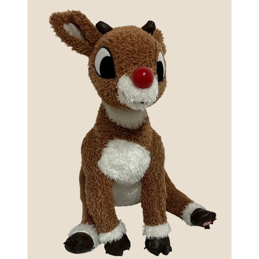 Hallmark Rudolph the Red-Nosed Reindeer Plush Light Up Nose 12" Holiday Decor
